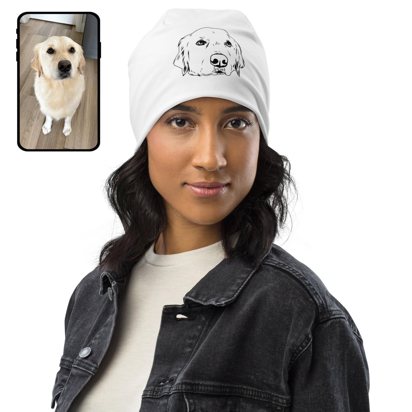 Beanie Hat | Custom Pet Line Art Print