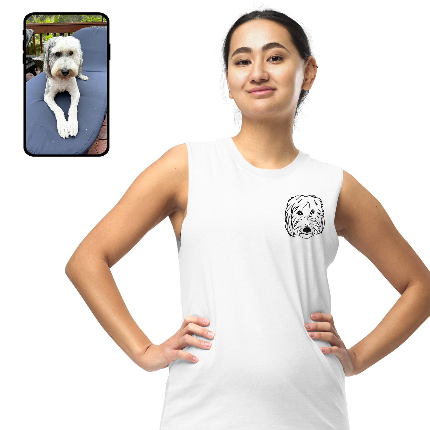 Tanque muscular | Camiseta sin mangas unisex personalizada con diseño de perro