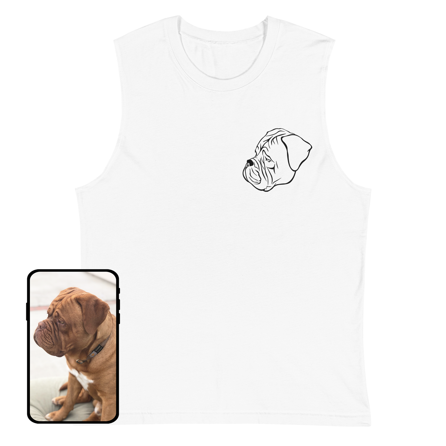 Tanque muscular | Camiseta sin mangas unisex personalizada con diseño de perro