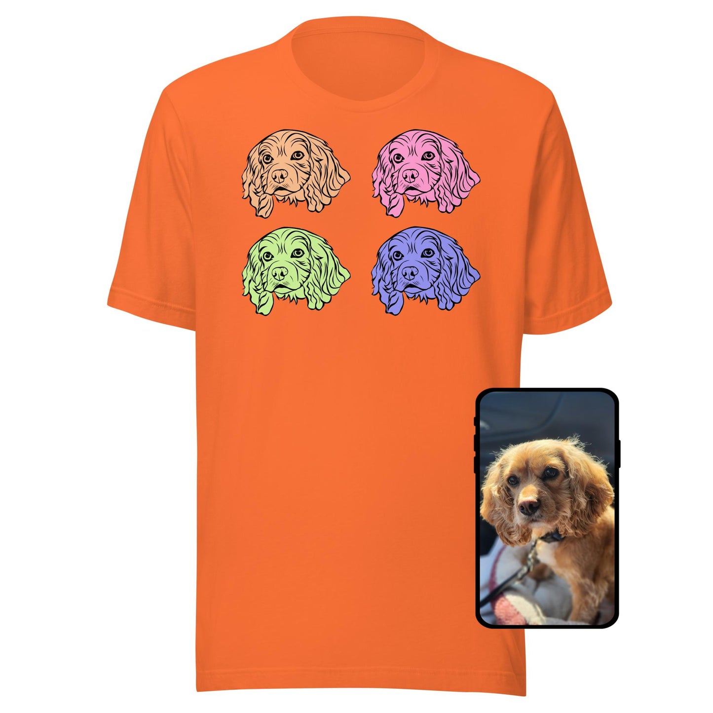 Pop Art Dog Face T-Shirt | Custom Line Art