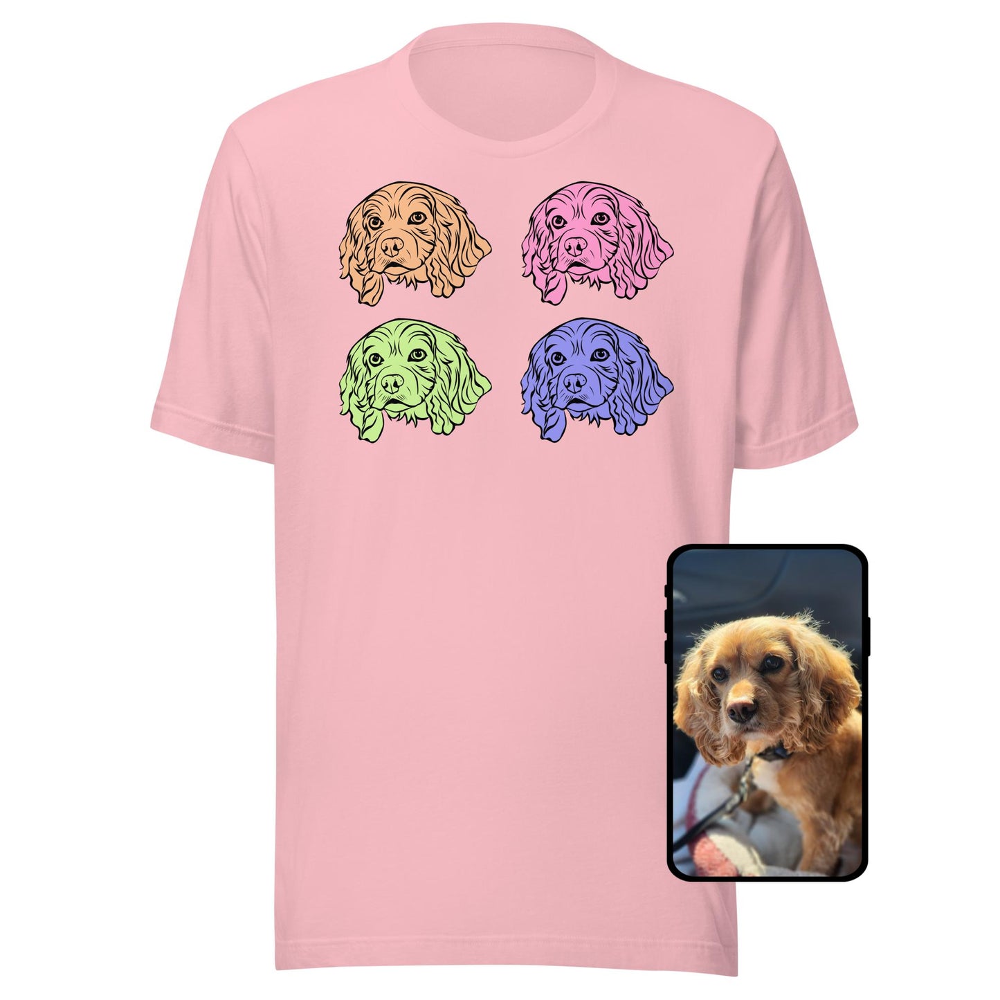 Pop Art Dog Face T-Shirt | Custom Line Art