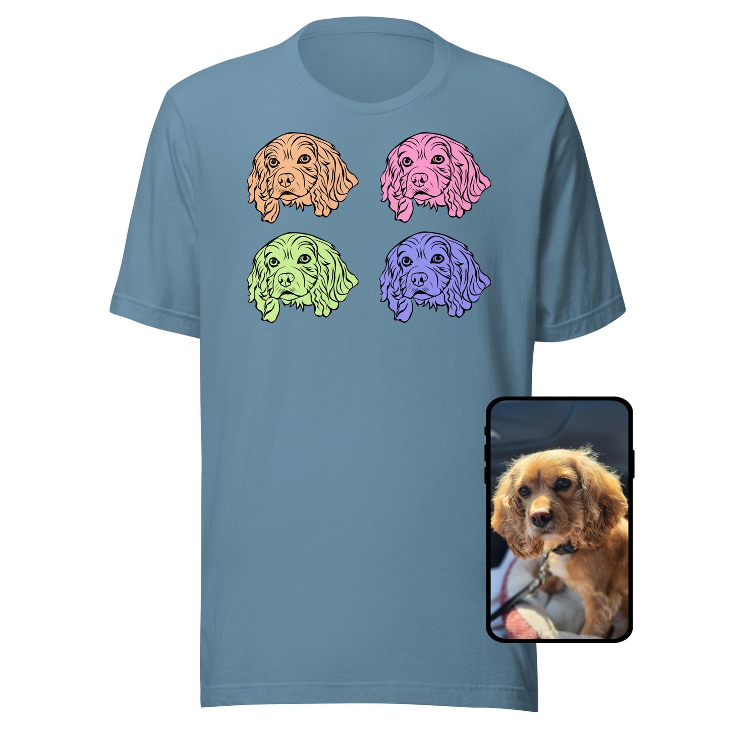 Pop Art Dog Face T-Shirt | Custom Line Art