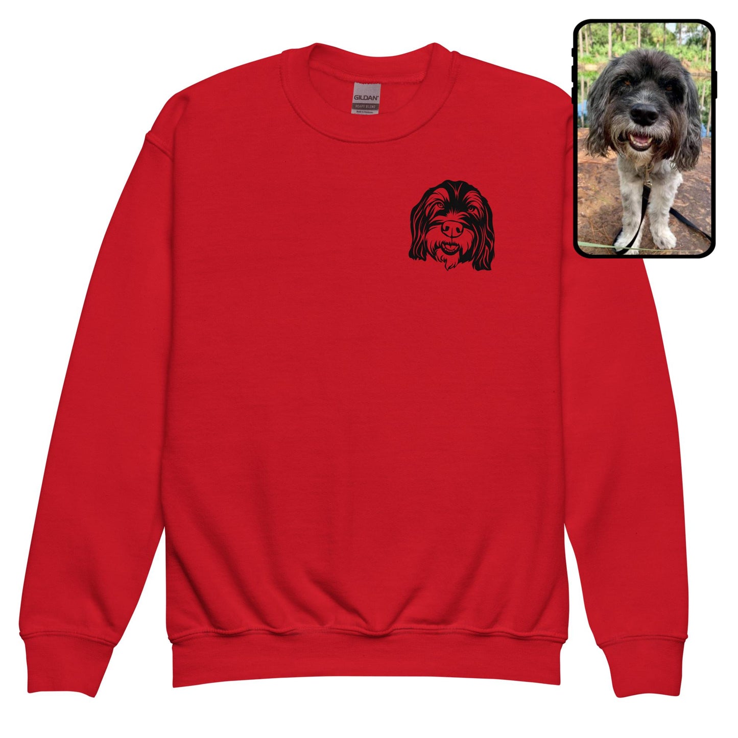 Sudadera con cuello redondo para niños | Sudadera de arte lineal personalizada