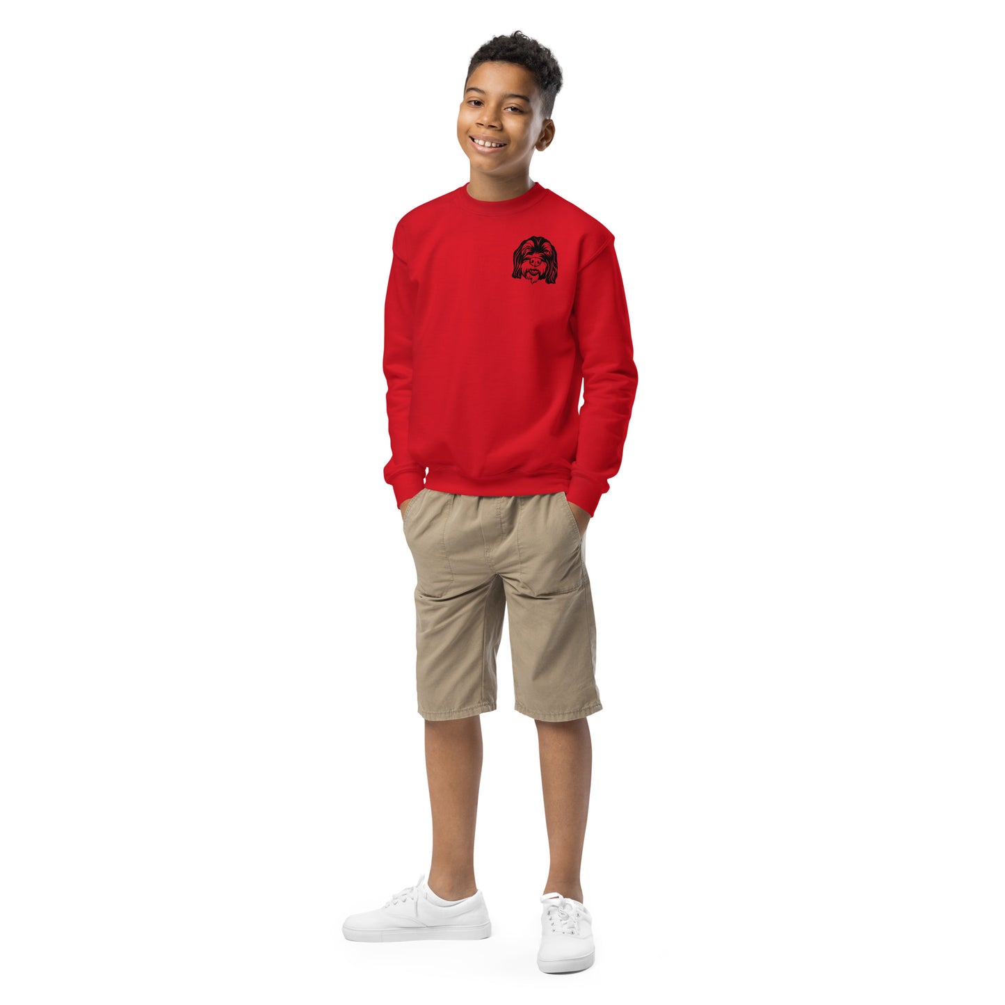 Sudadera con cuello redondo para niños | Sudadera de arte lineal personalizada