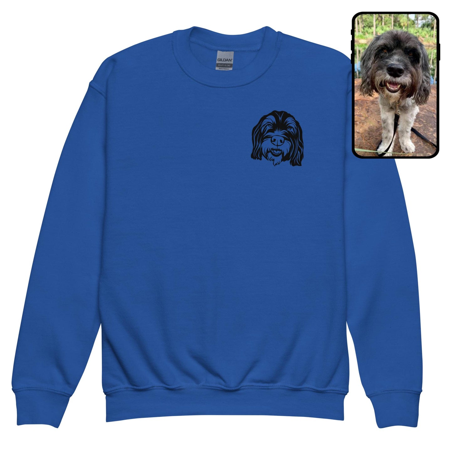Sudadera con cuello redondo para niños | Sudadera de arte lineal personalizada