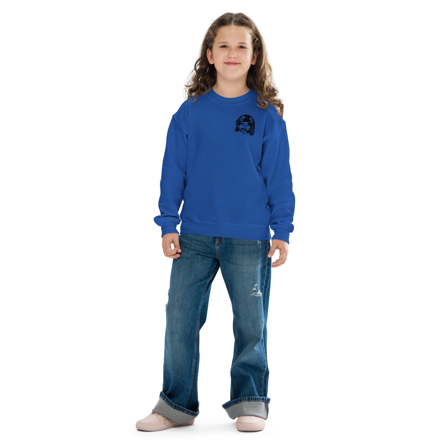 Sudadera con cuello redondo para niños | Sudadera de arte lineal personalizada