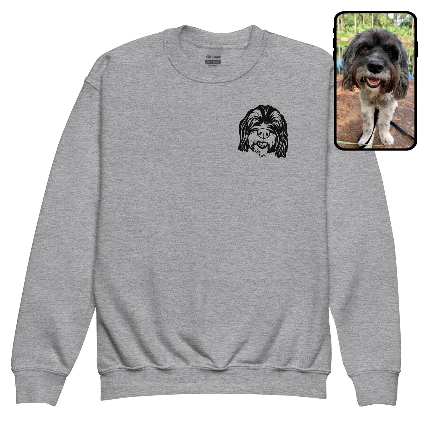 Sudadera con cuello redondo para niños | Sudadera de arte lineal personalizada