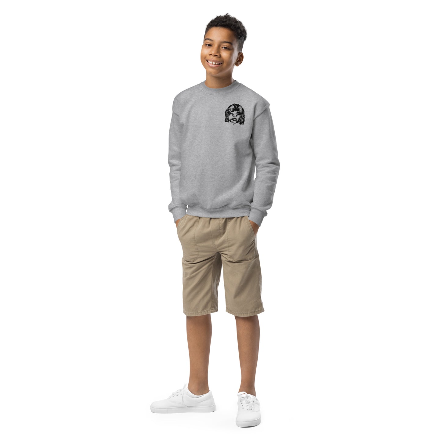 Sudadera con cuello redondo para niños | Sudadera de arte lineal personalizada