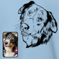 Women's 100% Cotton T-Shirt | Custom Dog Line Art