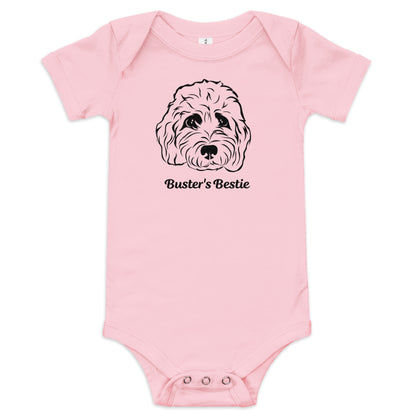 Baby Short Sleeve Onesie | Custom Pet Face Line Art