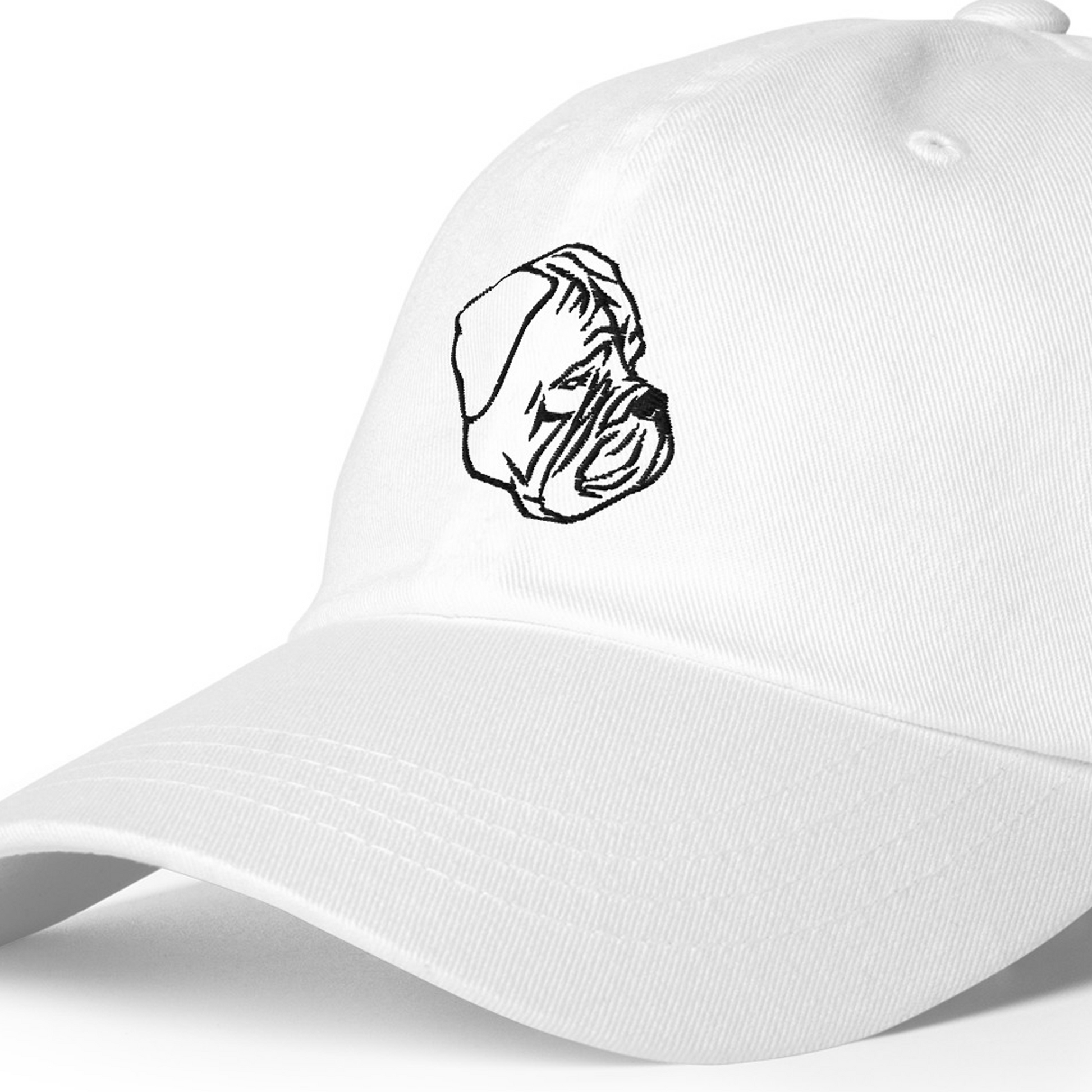 Custom Embroidered Dog Dad Hat White