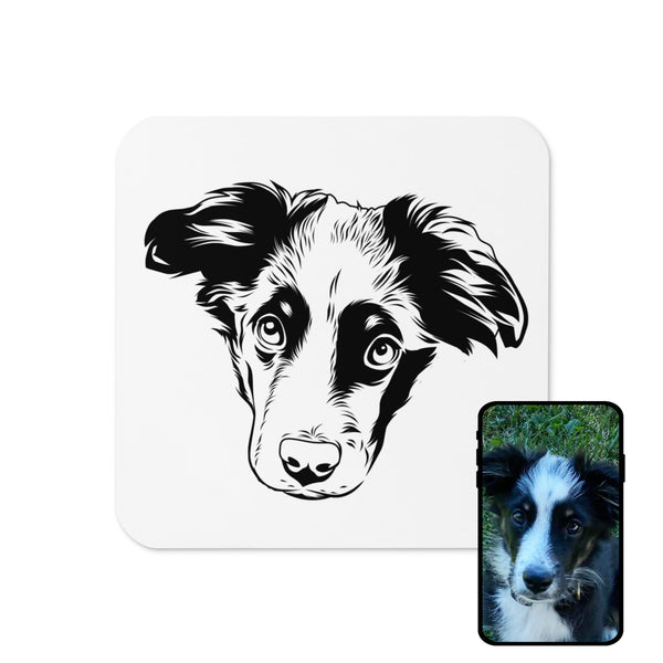 Cork-Back Custom Coaster personalized with custom pet line art
