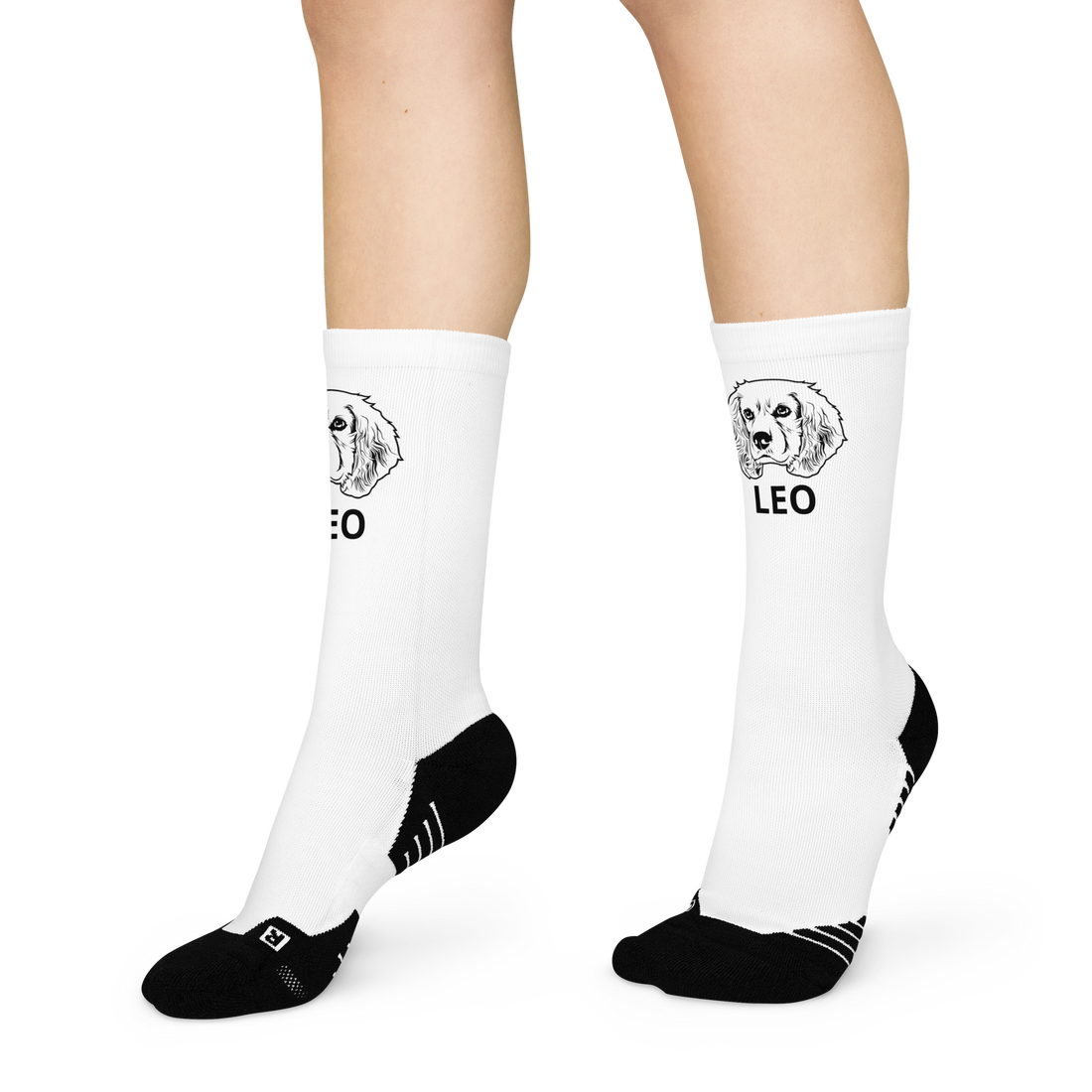 Calcetines de tripulación | Arte lineal personalizado para mascotas