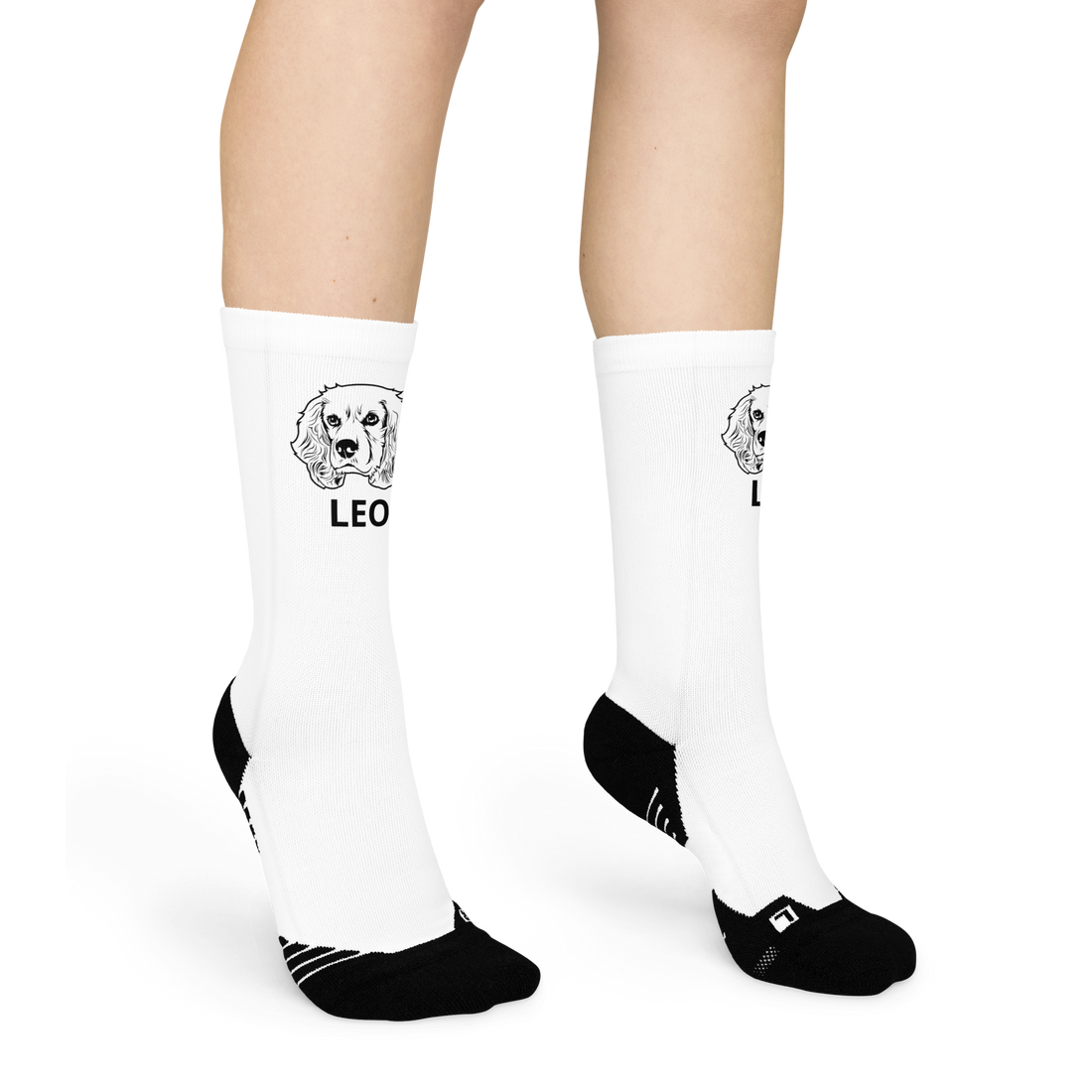Calcetines de tripulación | Arte lineal personalizado para mascotas