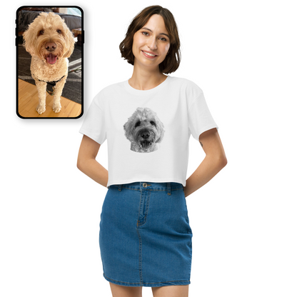 Crop Top | Black & White Personalized Pet Portrait Tee