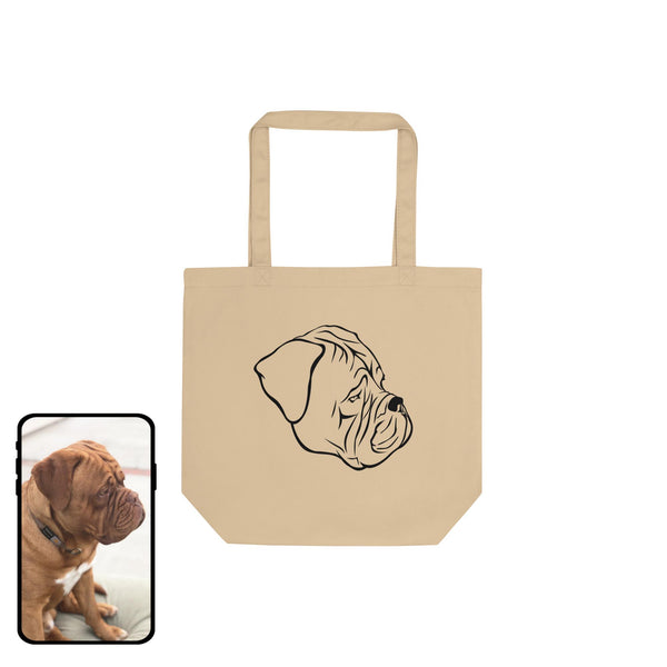 Eco Tote Bag personalized with custom pet line art