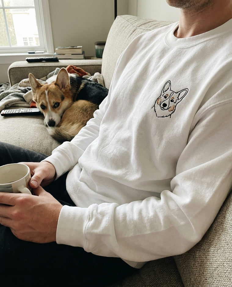 Embroidered crewneck