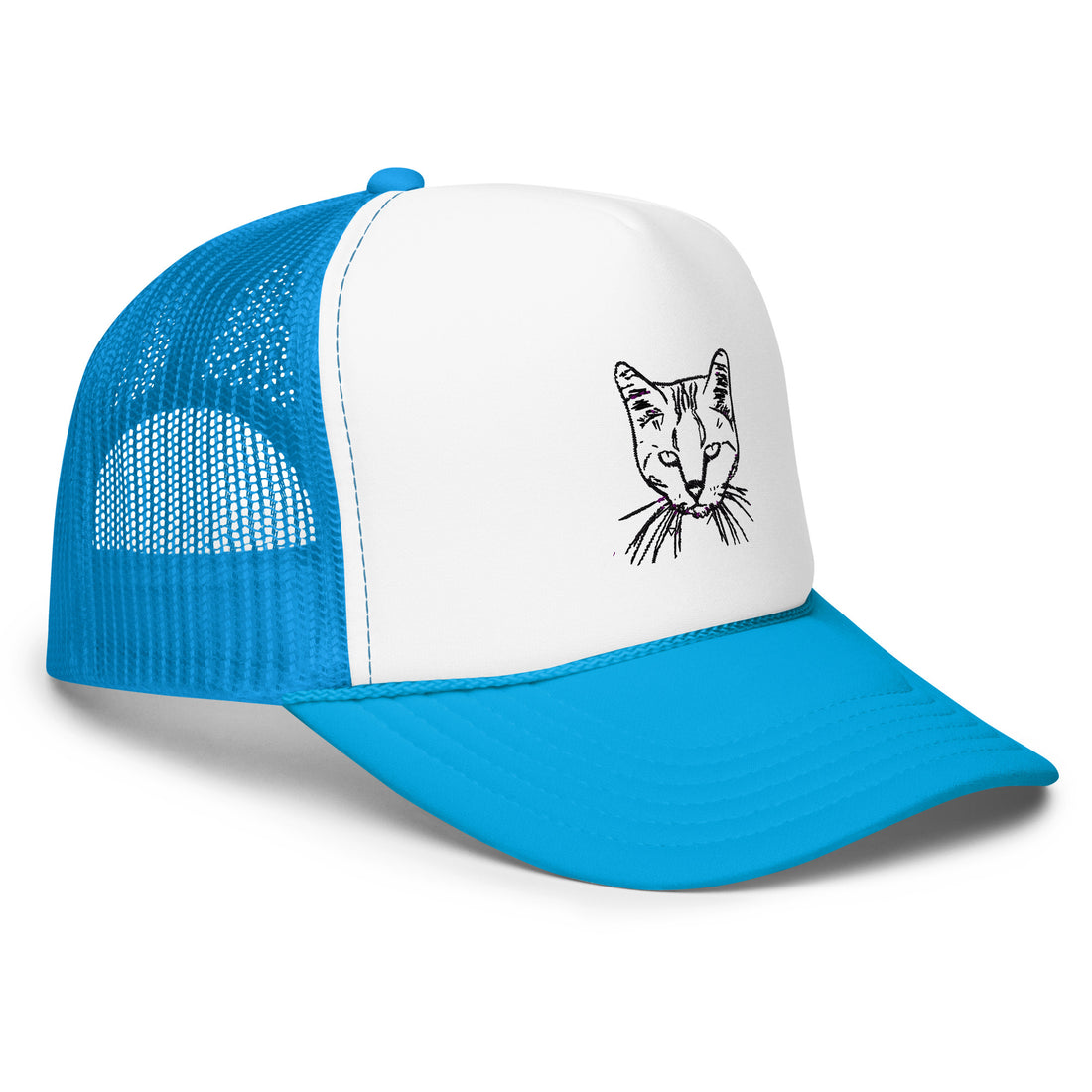 Chapeau de camionneur brodé | Dessin au trait personnalisé pour animaux de compagnie