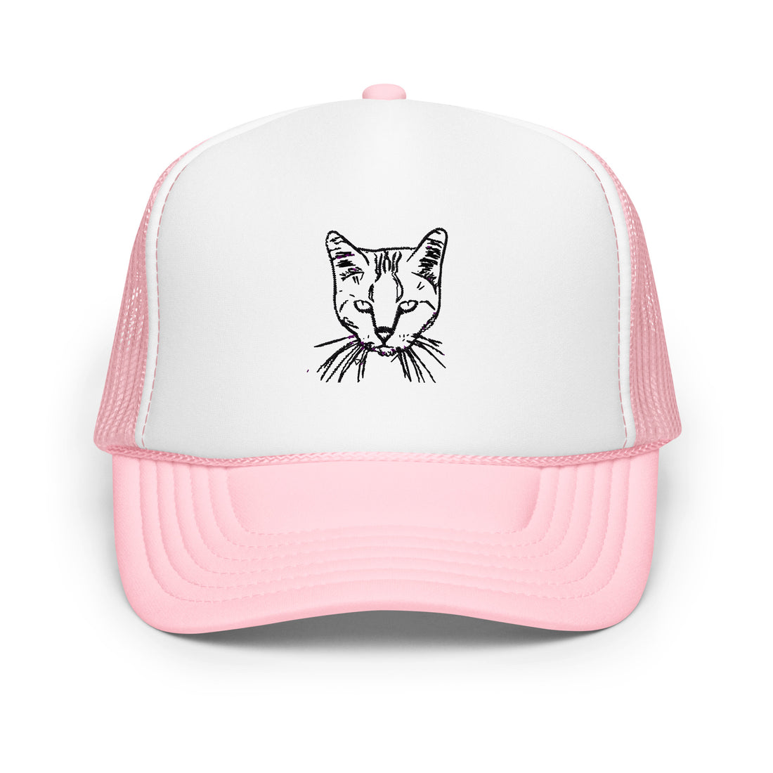 Chapeau de camionneur brodé | Dessin au trait personnalisé pour animaux de compagnie