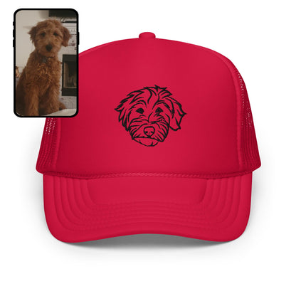 Embroidered Trucker Hat | Personalized Pet Line Art