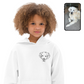 Kids Fleece Hoodie Sweatshirt | Custom Dog Face Line Art