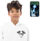 Kids Fleece Hoodie Sweatshirt | Custom Dog Face Line Art