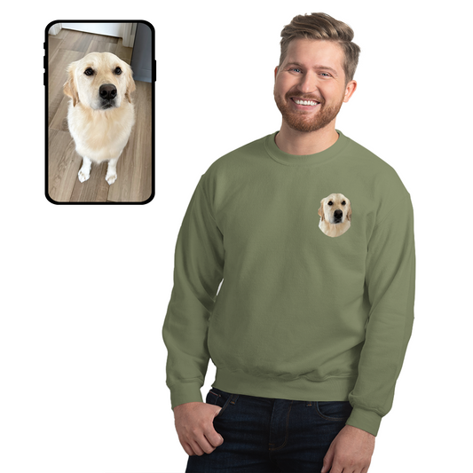 Crew Neck Sweatshirt | Colorful Custom Pet Portrait
