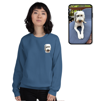 Crew Neck Sweatshirt | Colorful Custom Pet Portrait