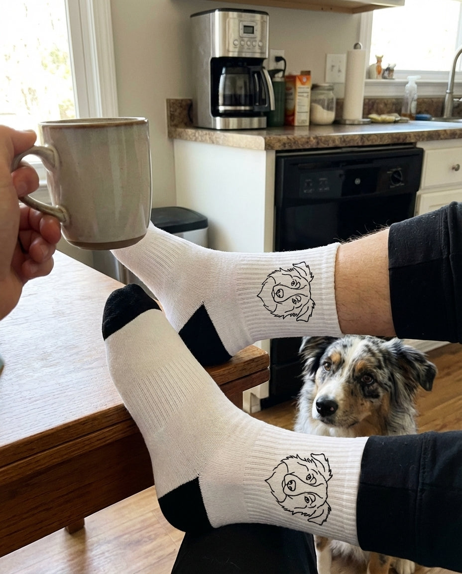 UGC_RUN:quarter-length-socks-custom-pet-line-art|FILE:quarter-length-socks-custom-pet-line-art_02_product_native.png