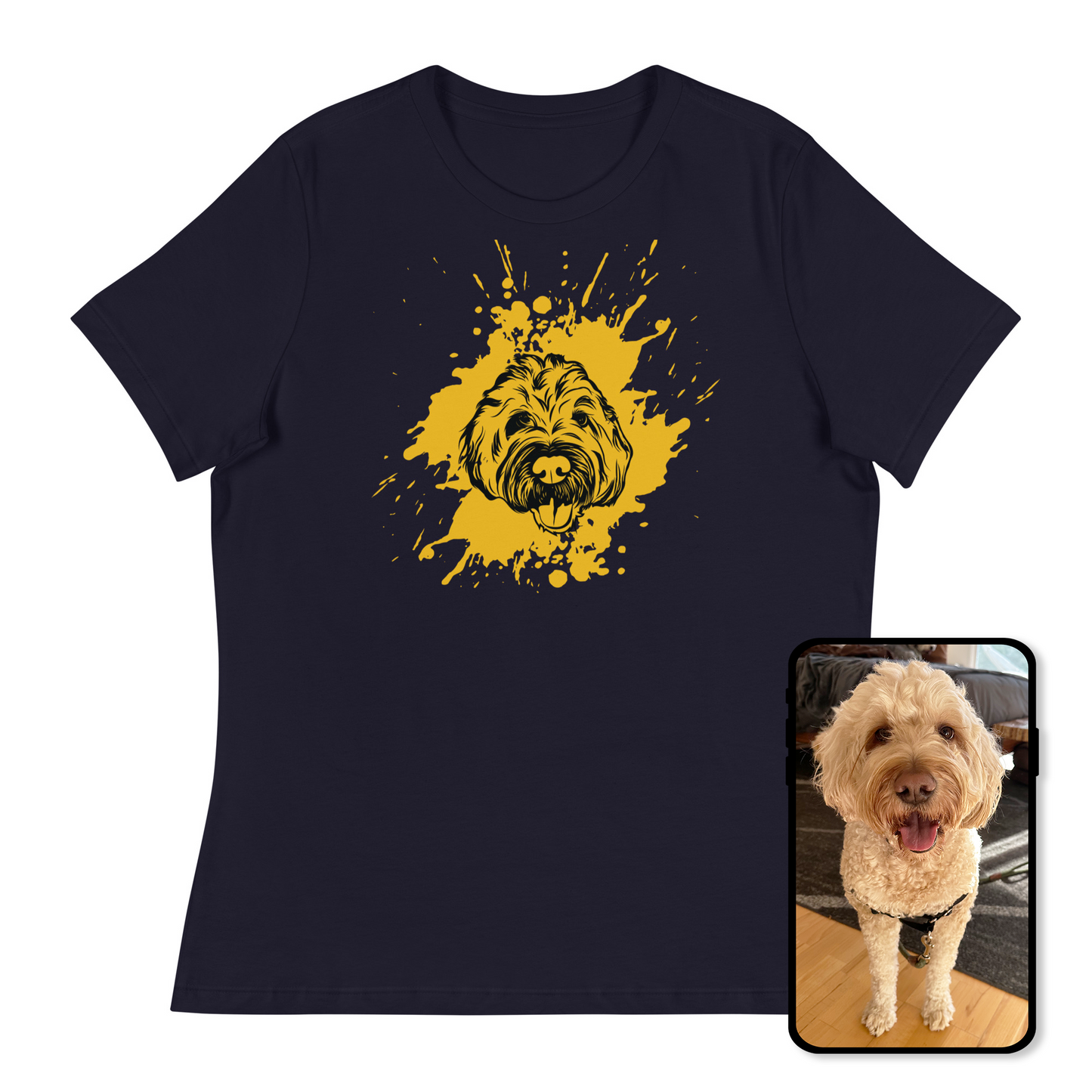 Pet Line Art Splash Tee | Unisex Personalized T-Shirt