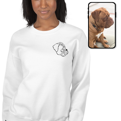 Crew Neck Sweatshirt | Custom Pet Line Art