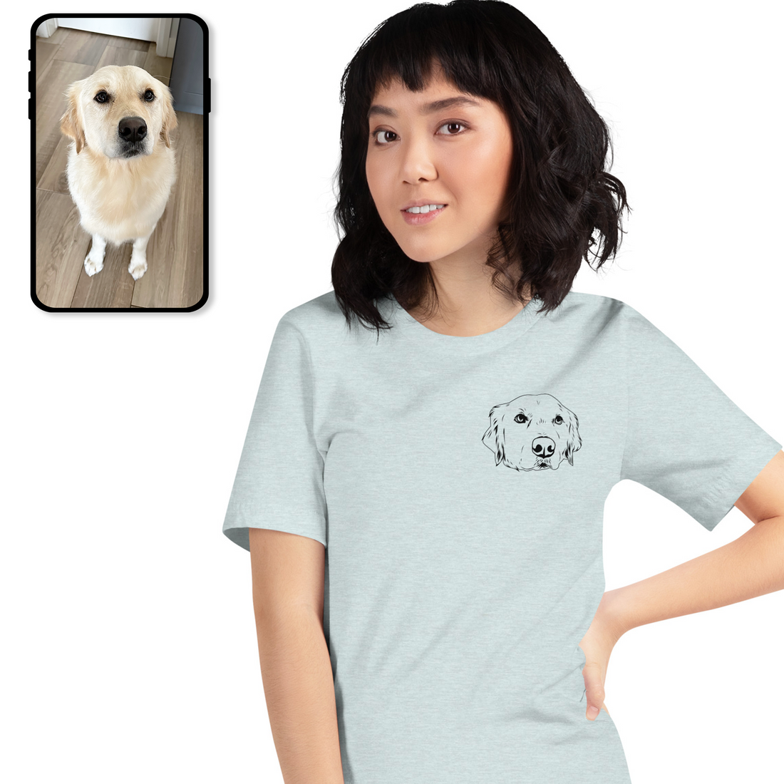 Camiseta | Camiseta unisex personalizada con diseño de línea para mascotas