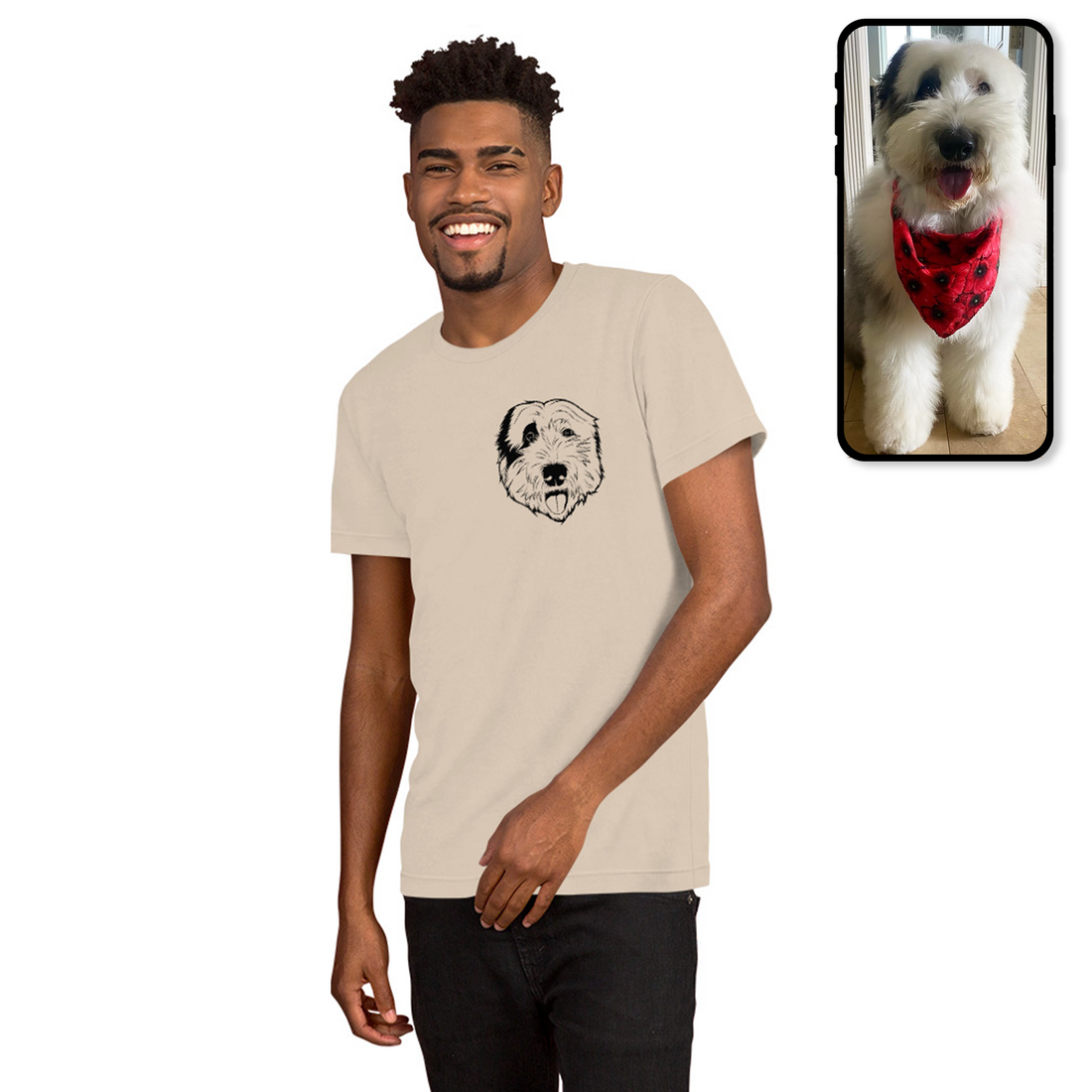 Camiseta | Camiseta unisex personalizada con diseño de línea para mascotas
