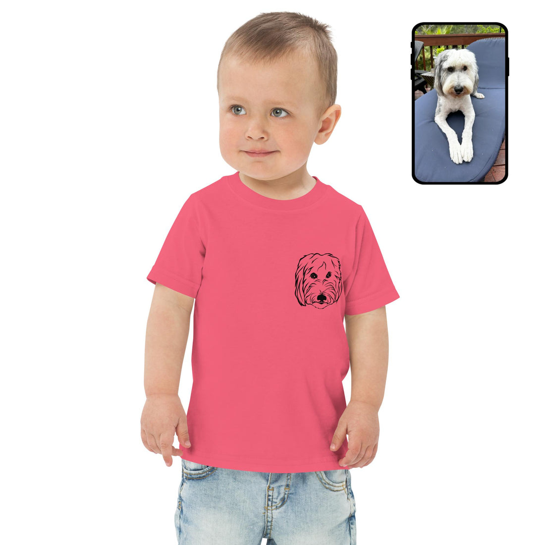 T-shirt pour tout-petits | Chemise pour chien personnalisée 100 % coton