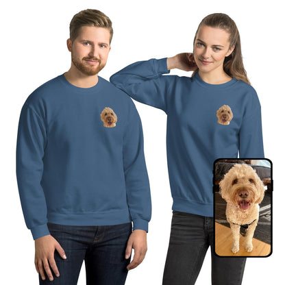 Crew Neck Sweatshirt | Colorful Custom Pet Portrait