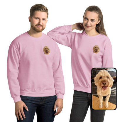 Crew Neck Sweatshirt | Colorful Custom Pet Portrait