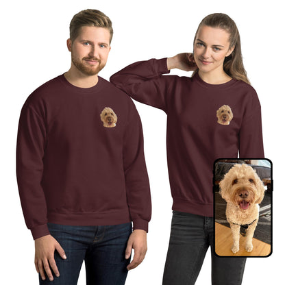 Crew Neck Sweatshirt | Colorful Custom Pet Portrait