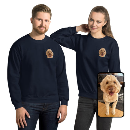 Crew Neck Sweatshirt | Colorful Custom Pet Portrait