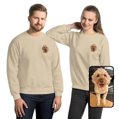 Crew Neck Sweatshirt | Colorful Custom Pet Portrait