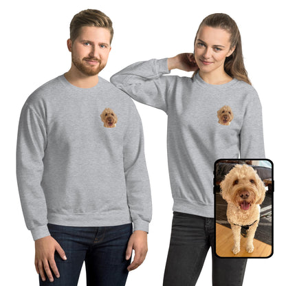 Crew Neck Sweatshirt | Colorful Custom Pet Portrait