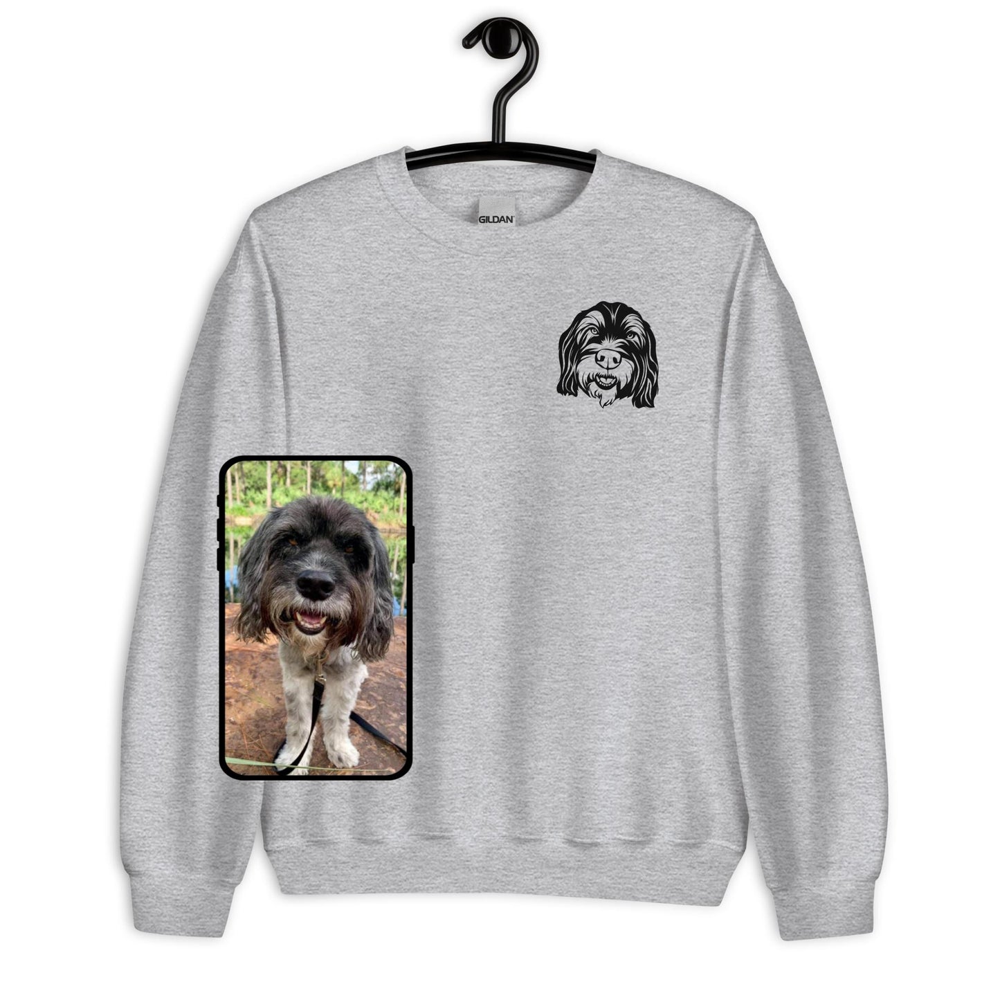 Crew Neck Sweatshirt | Custom Pet Line Art