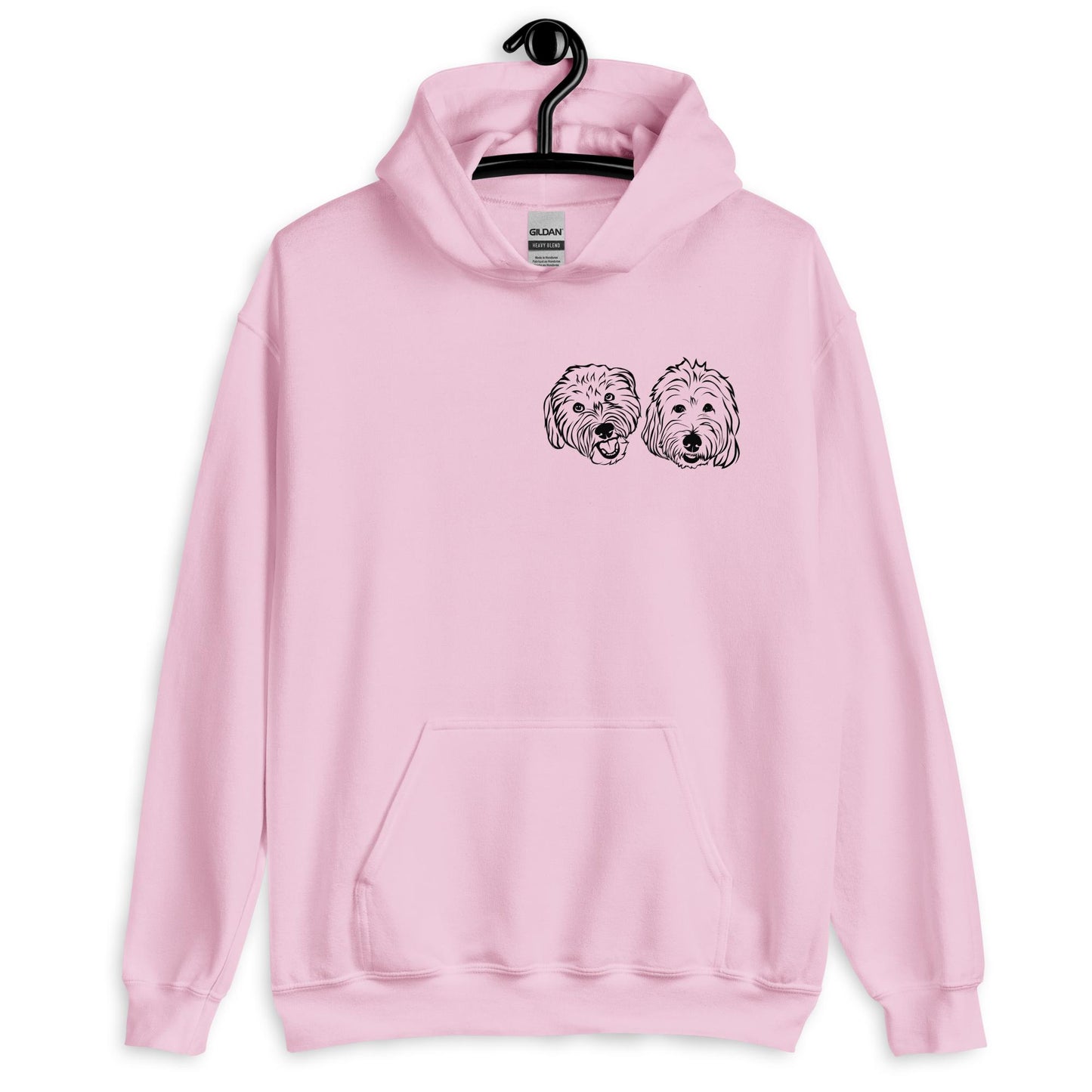 Hoodie Sweatshirt | Personalized Line Art with TWO Dog Faces!