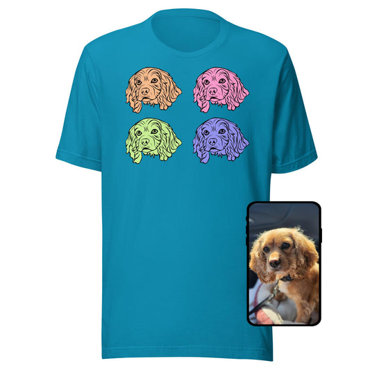 Pop Art Dog Face T-Shirt | Custom Line Art