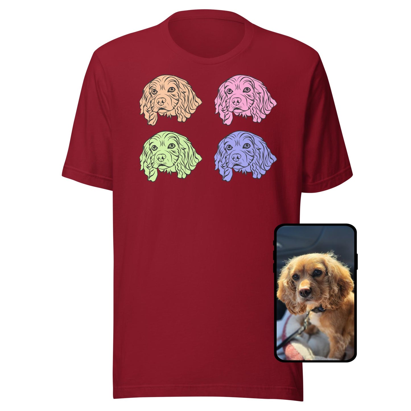 Pop Art Dog Face T-Shirt | Custom Line Art