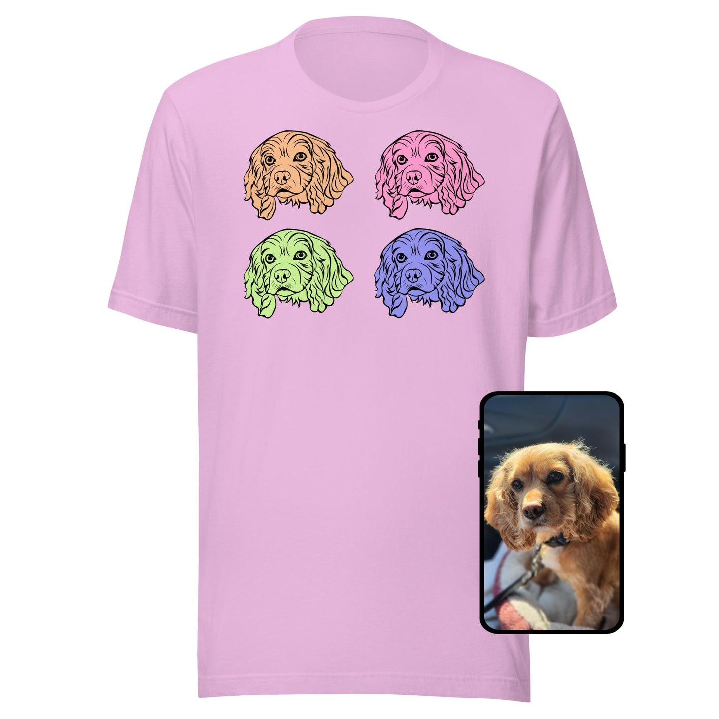 Pop Art Dog Face T-Shirt | Custom Line Art