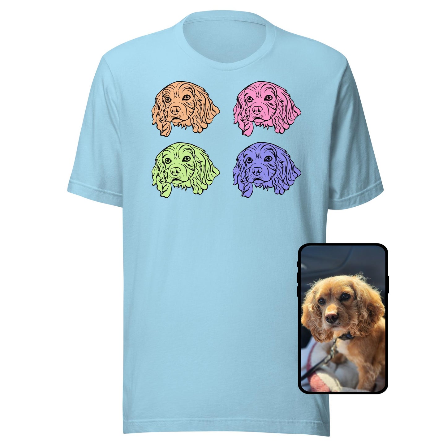 Pop Art Dog Face T-Shirt | Custom Line Art