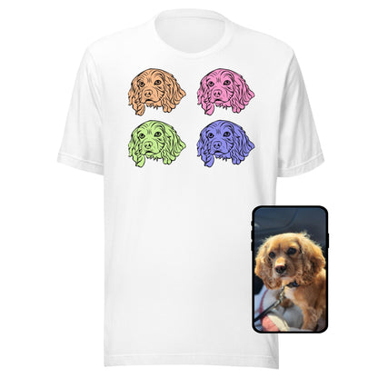Pop Art Dog Face T-Shirt | Custom Line Art