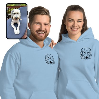 Hoodie Sweatshirt | Personalized Pet Line Art