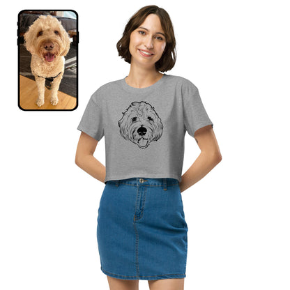 Crop Top | Personalized Pet Line Art T-Shirt