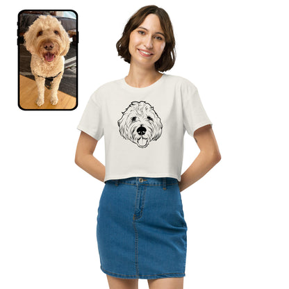 Crop Top | Personalized Pet Line Art T-Shirt